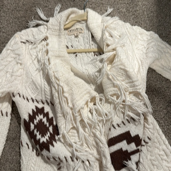Idyllwind fringe cardigan Aztec print - Picture 2 of 4